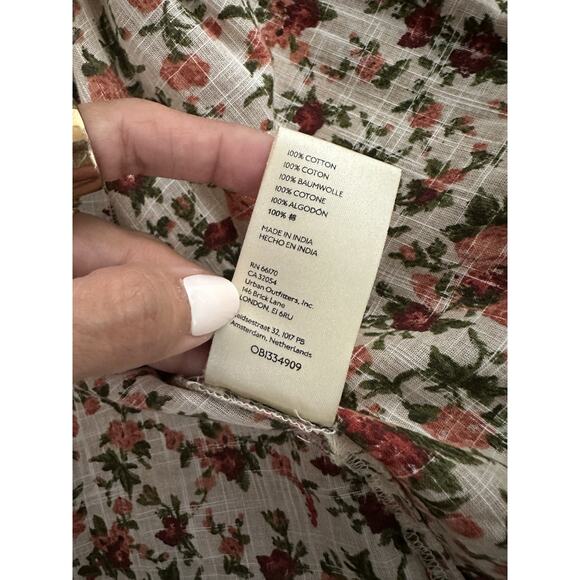Free People Top Meant To Be Floral Cotton Blouse Long Sleeve Size XS - Picture 10 of 12